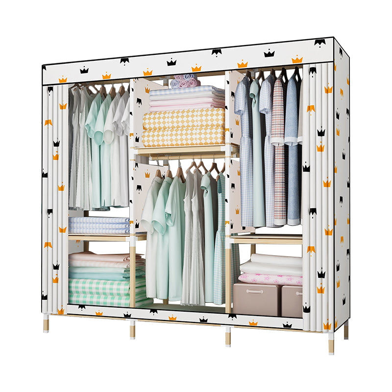 Modern Style Wardrobe Solid Wood 1-Door Wardrobe Closet for Bedroom