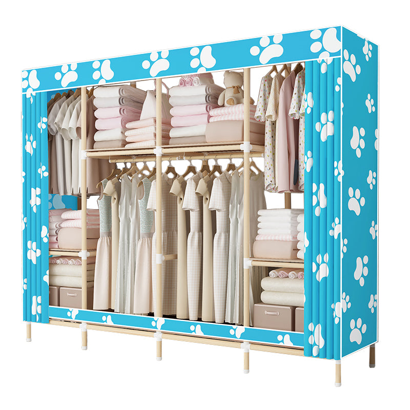 Modern Style Wardrobe Solid Wood 1-Door Wardrobe Closet for Bedroom