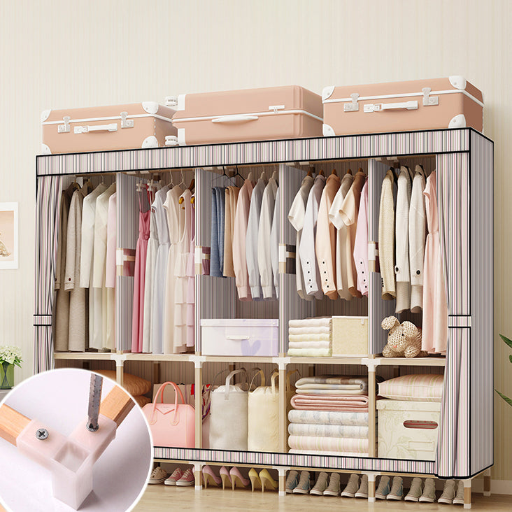 Modern Style Wardrobe Solid Wood 1-Door Wardrobe Closet for Bedroom