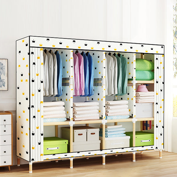 Modern Style Wardrobe Solid Wood 1-Door Wardrobe Closet for Bedroom