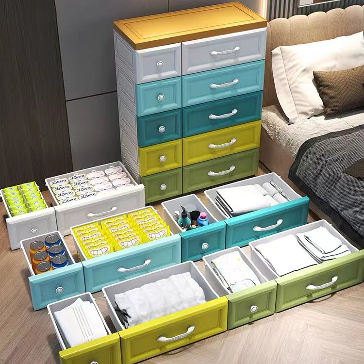 Modern Wardrobe Plastic 10-drawer Wardrobe Closet,29.53" D x 13.78" W x 39.37" H