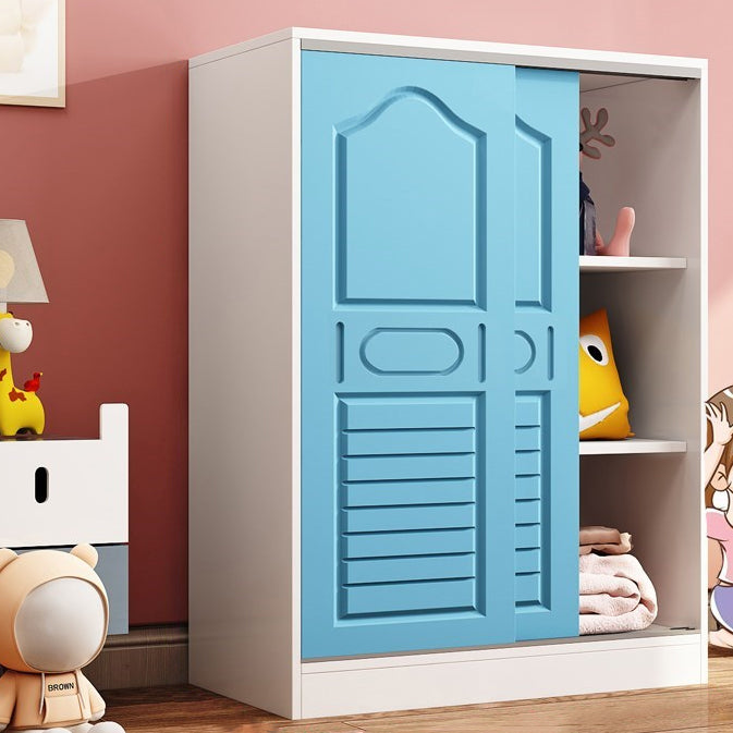 Modern Style Wardrobe Wood 2-Door Wardrobe Closet for Bedroom