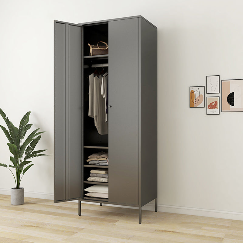 Contemporary Style Wardrobe Metal Wardrobe Closet with Shelves