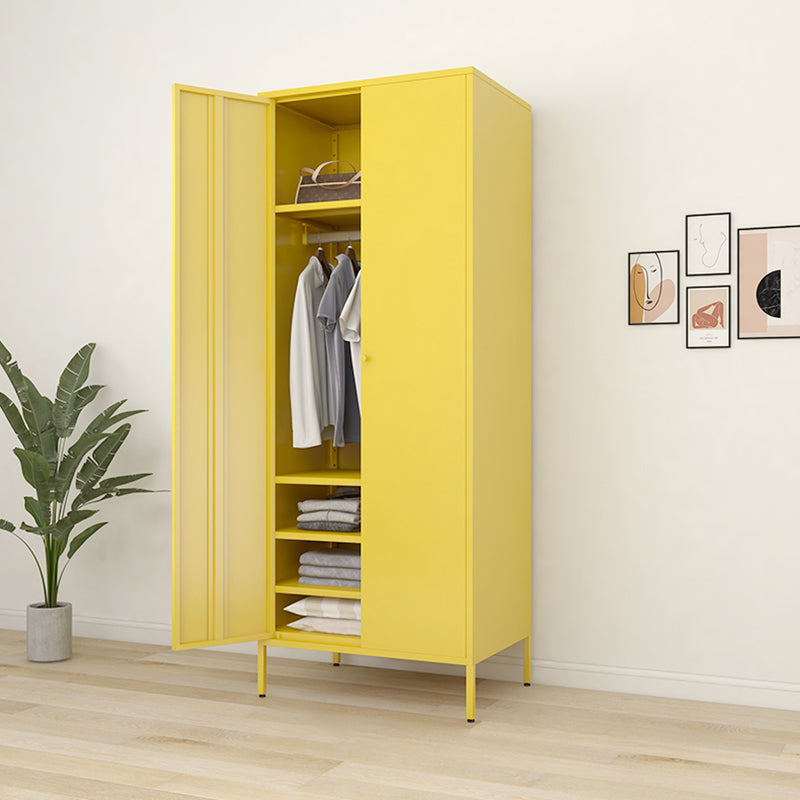 Contemporary Style Wardrobe Metal Wardrobe Closet with Shelves