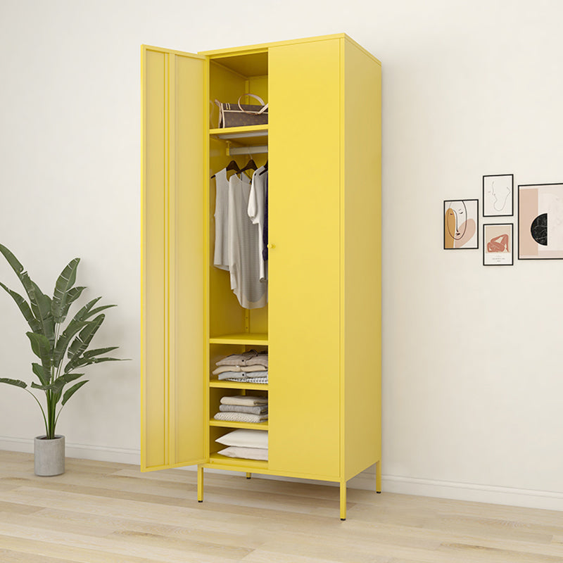 Contemporary Style Wardrobe Metal Wardrobe Closet with Shelves