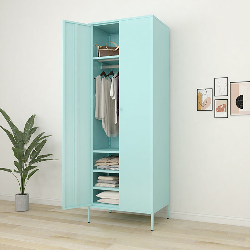 Contemporary Style Wardrobe Metal Wardrobe Closet with Shelves