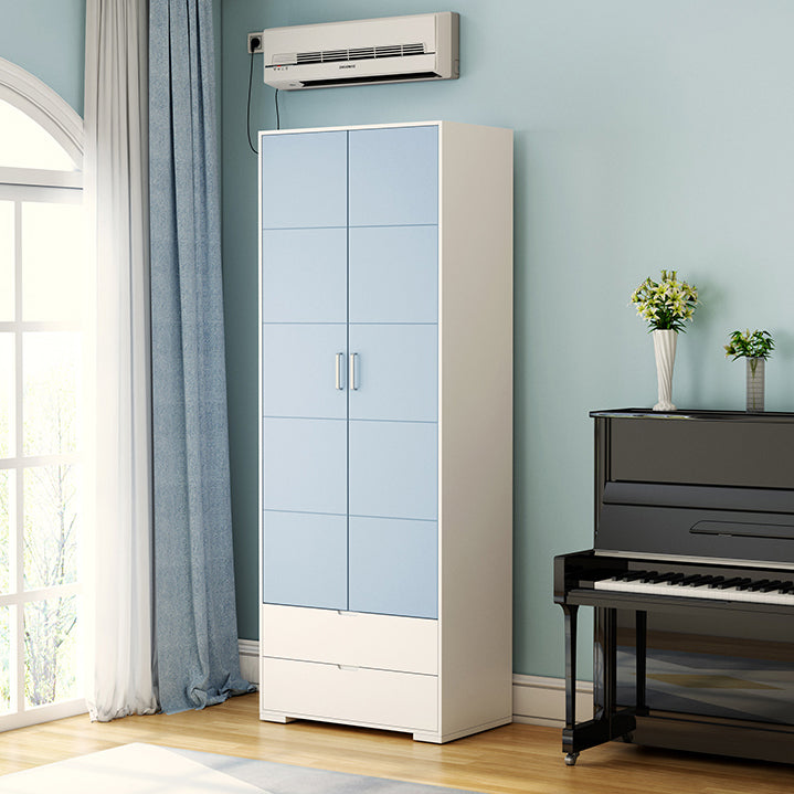 Contemporary Wardrobe Wood Bedroom Wardrobe Closet with 2 Drawers