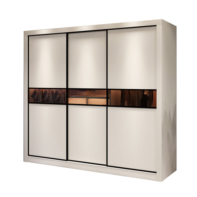 White Contemporary Wardrobe Cabinet Wooden Wardrobe Armoire for Home