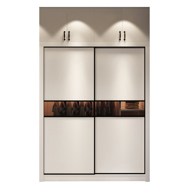 White Contemporary Wardrobe Cabinet Wooden Wardrobe Armoire for Home