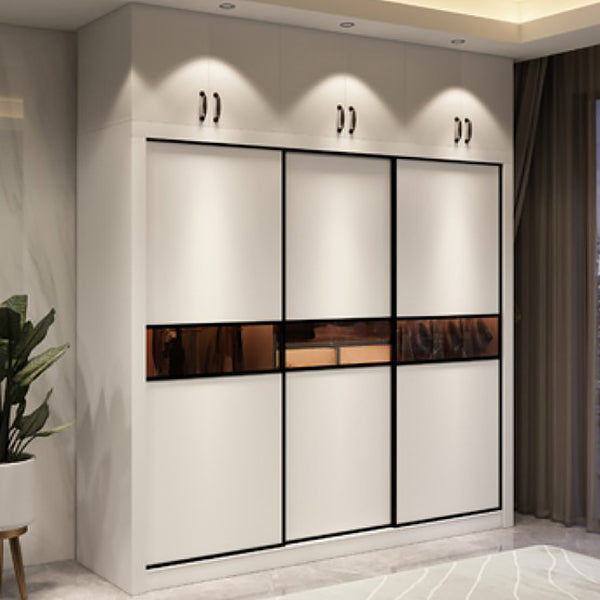 White Contemporary Wardrobe Cabinet Wooden Wardrobe Armoire for Home