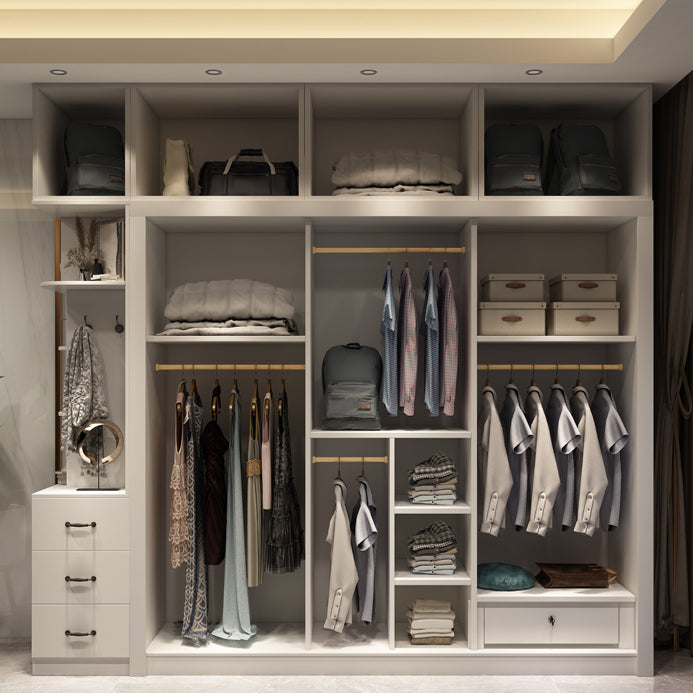 White Contemporary Wardrobe Cabinet Wooden Wardrobe Armoire for Home