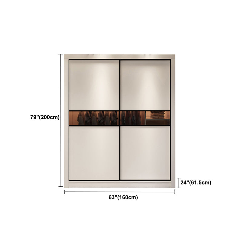 White Contemporary Wardrobe Cabinet Wooden Wardrobe Armoire for Home