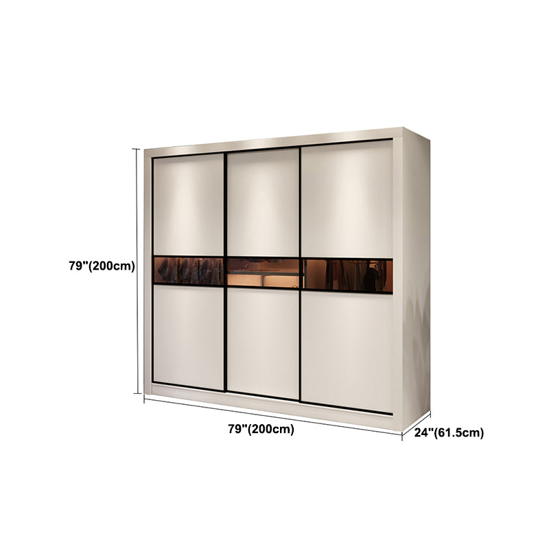 White Contemporary Wardrobe Cabinet Wooden Wardrobe Armoire for Home