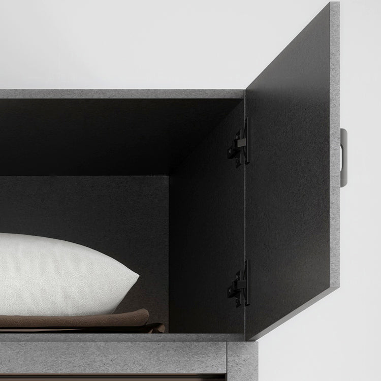 Grey Engineered Wood Wardrobe Armoire Modern Wardrobe Cabinet