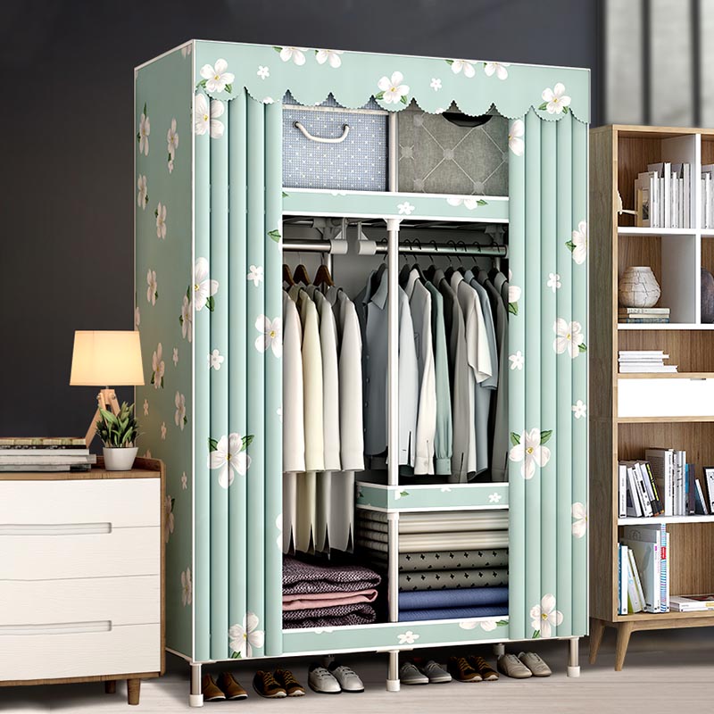 Modern Style Wardrobe Metal Bedroom Wardrobe Closet with Shelves