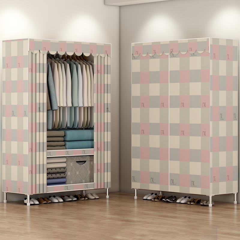 Modern Style Wardrobe Metal Bedroom Wardrobe Closet with Shelves
