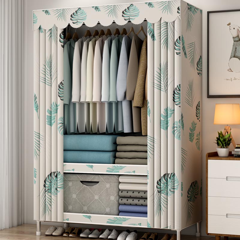 Modern Style Wardrobe Metal Bedroom Wardrobe Closet with Shelves