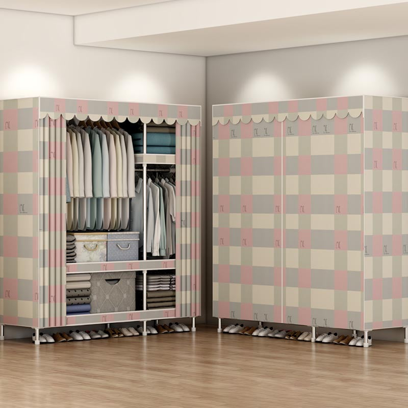 Modern Style Wardrobe Metal Bedroom Wardrobe Closet with Shelves