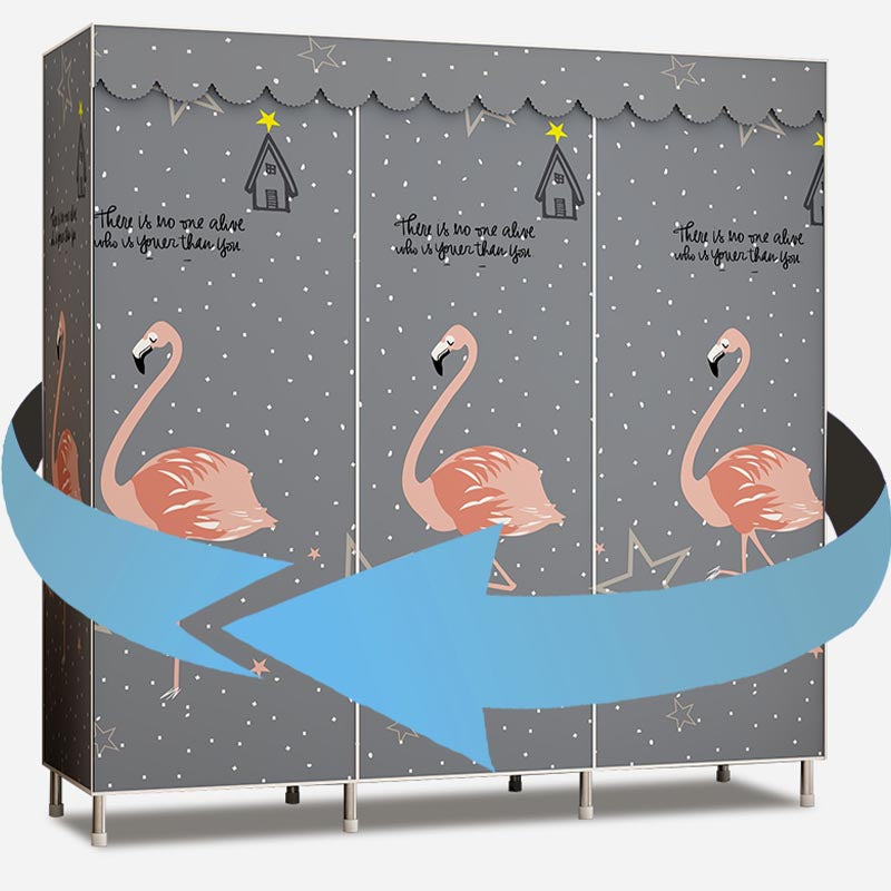 Modern Style Wardrobe Metal Bedroom Wardrobe Closet with Shelves