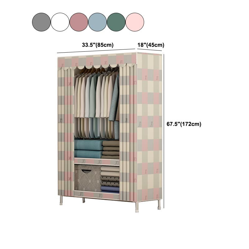 Modern Style Wardrobe Metal Bedroom Wardrobe Closet with Shelves
