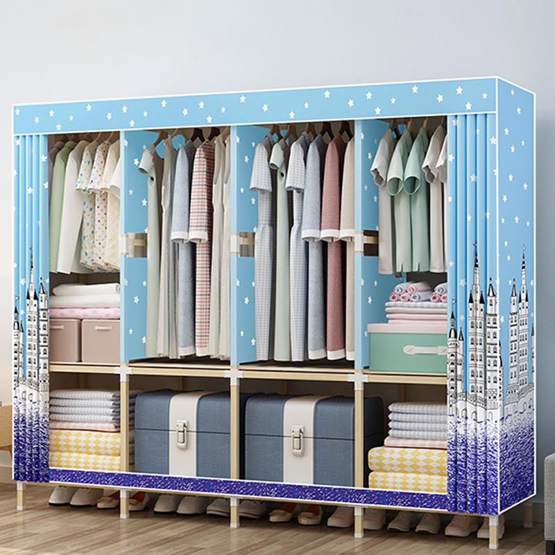 Contemporary Style Wardrobe Solid Wood 1-Door Wardrobe Closet for Home