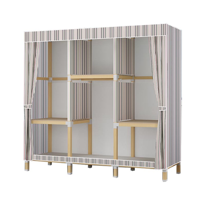 Contemporary Style Wardrobe Solid Wood 1-Door Wardrobe Closet for Home