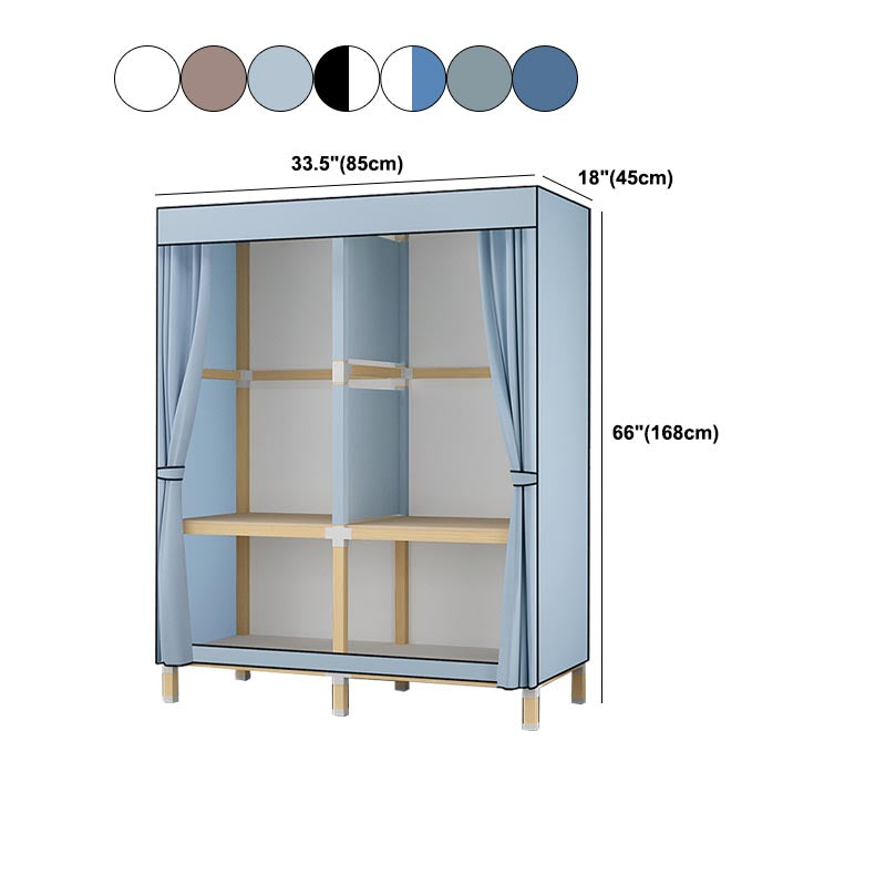 Contemporary Style Wardrobe Solid Wood 1-Door Wardrobe Closet for Home