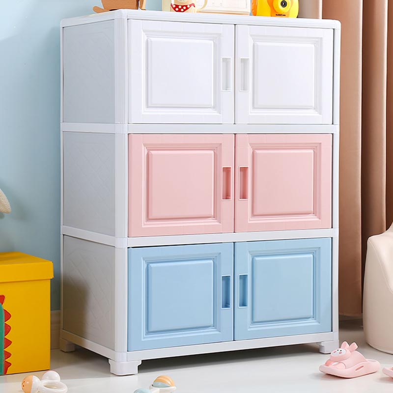 Contemporary Style Wardrobe Plastic Home Wardrobe Closet with Doors