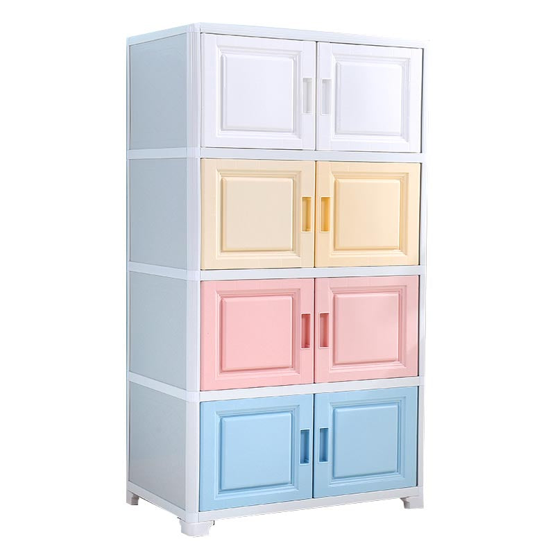 Contemporary Style Wardrobe Plastic Home Wardrobe Closet with Doors