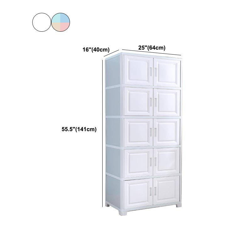 Contemporary Style Wardrobe Plastic Home Wardrobe Closet with Doors