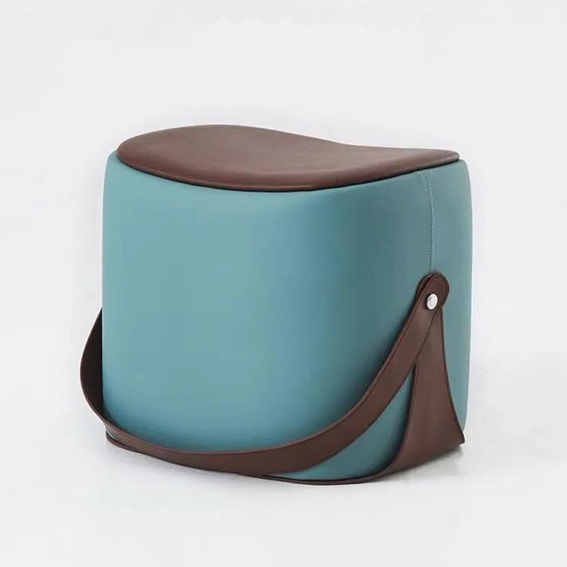 Contemporary Faux Leather Upholstered Ottoman Rectangle Shape Standard