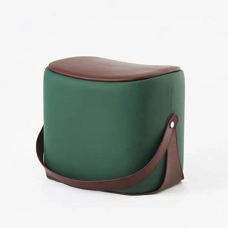 Contemporary Faux Leather Upholstered Ottoman Rectangle Shape Standard