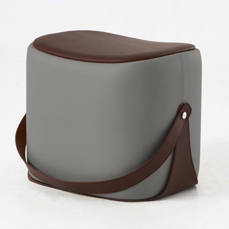 Contemporary Faux Leather Upholstered Ottoman Rectangle Shape Standard