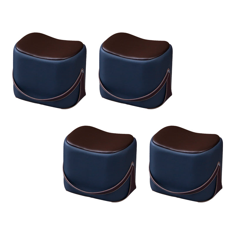 Contemporary Faux Leather Upholstered Ottoman Rectangle Shape Standard