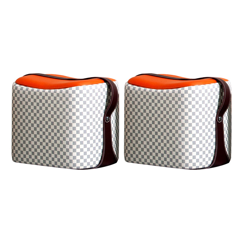 Contemporary Faux Leather Upholstered Ottoman Rectangle Shape Standard