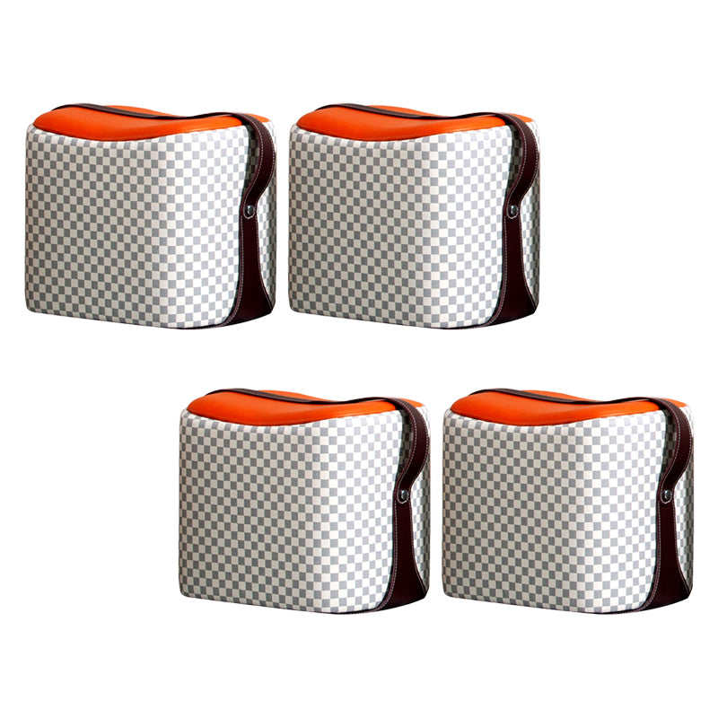 Contemporary Faux Leather Upholstered Ottoman Rectangle Shape Standard