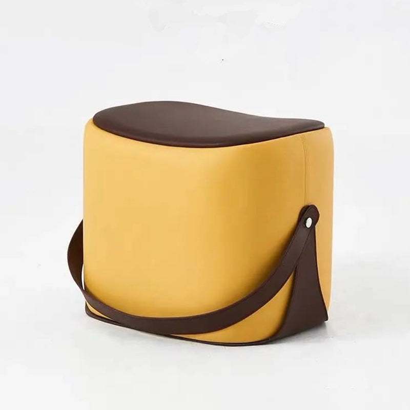 Contemporary Faux Leather Upholstered Ottoman Rectangle Shape Standard