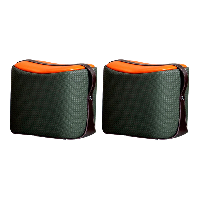 Contemporary Faux Leather Upholstered Ottoman Rectangle Shape Standard