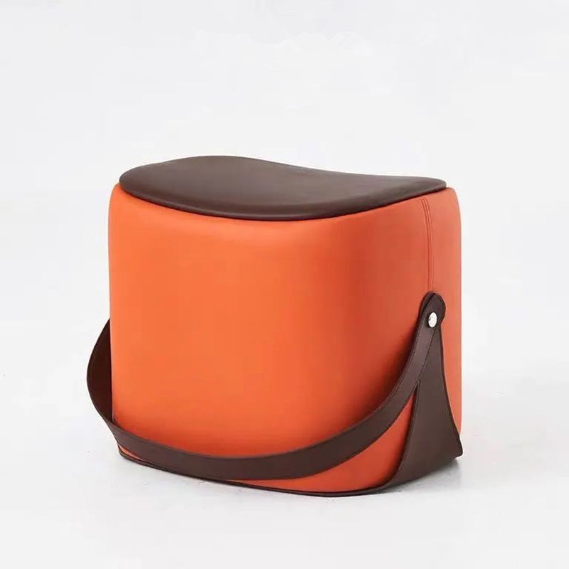 Contemporary Faux Leather Upholstered Ottoman Rectangle Shape Standard