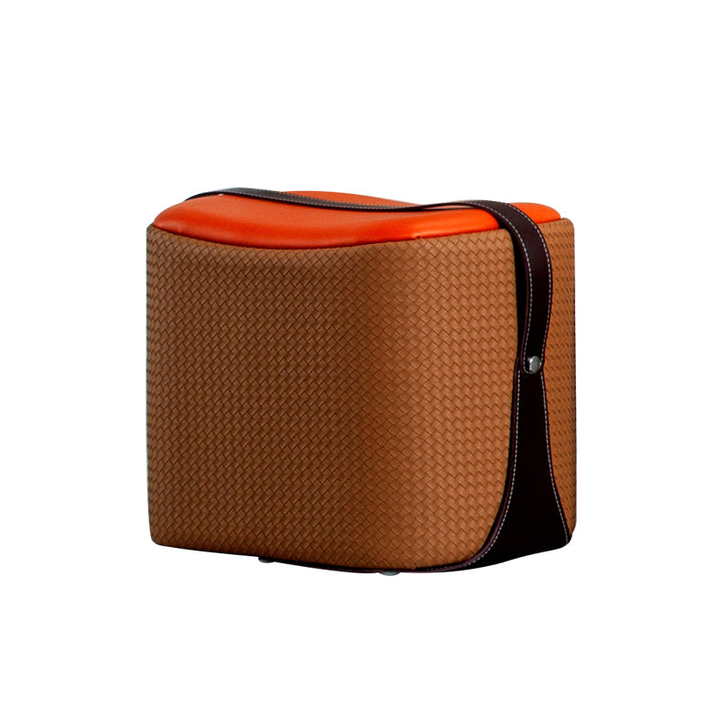 Contemporary Faux Leather Upholstered Ottoman Rectangle Shape Standard