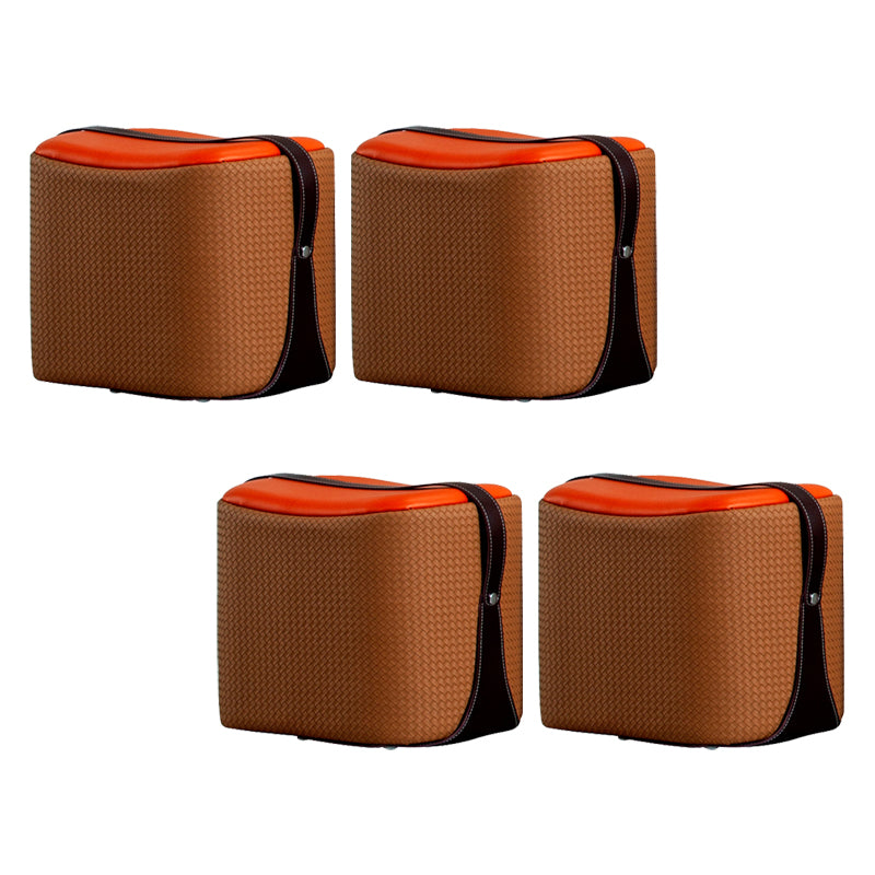 Contemporary Faux Leather Upholstered Ottoman Rectangle Shape Standard