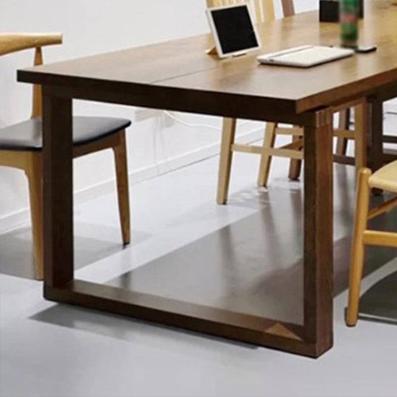 Modern Solid Wood Table for Restaurant Rectangle Table with Sled Base