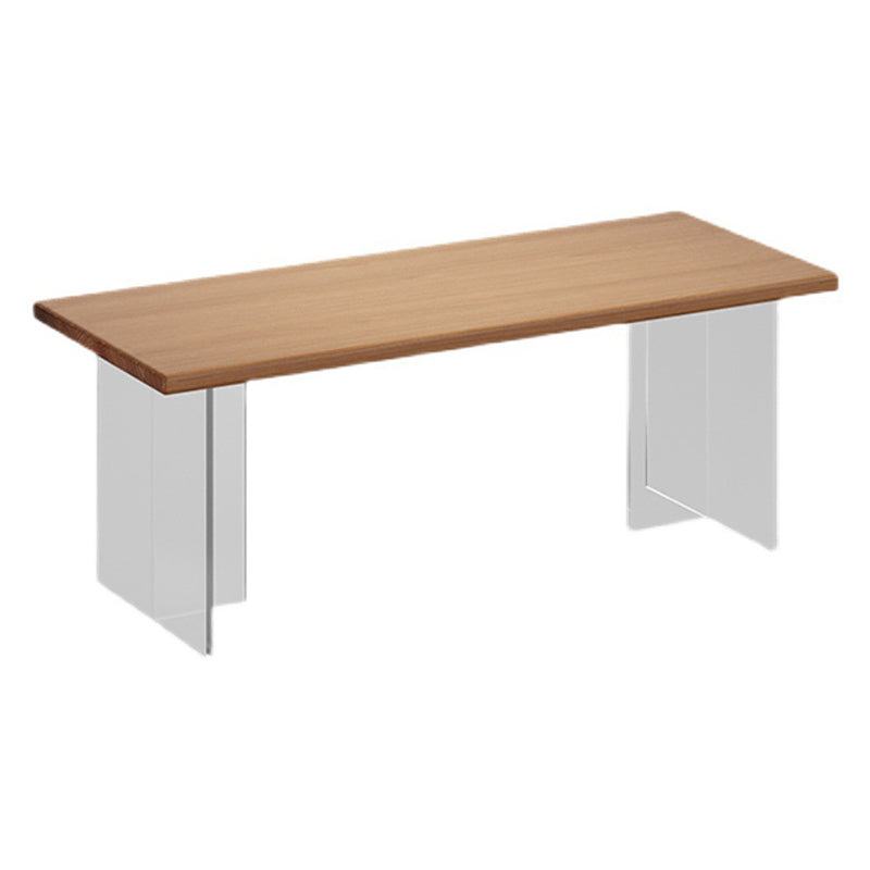 Modern Solid Wood Table for Restaurant Rectangle Table with Acrylic Base