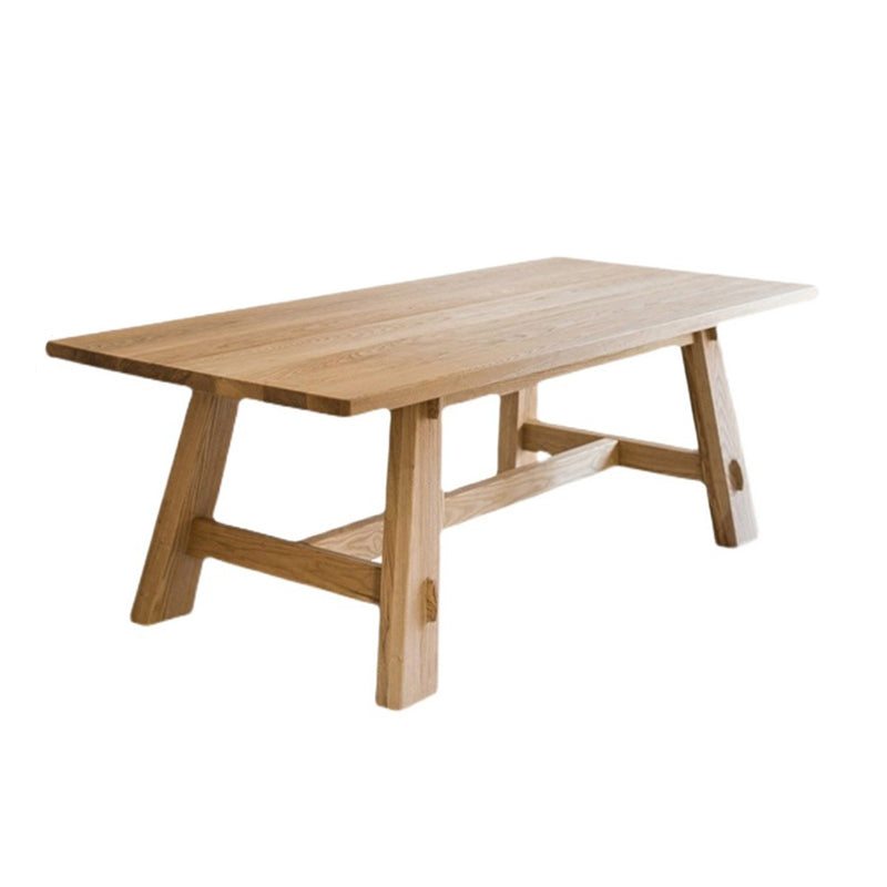 Natural Solid Wood Dining Table Modern Dining Table with Trestle Base
