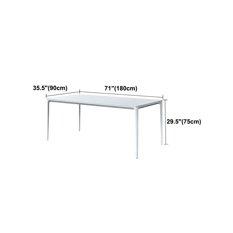 Modern Style White Dining Table Sintered Stone Rectangle Table for Home
