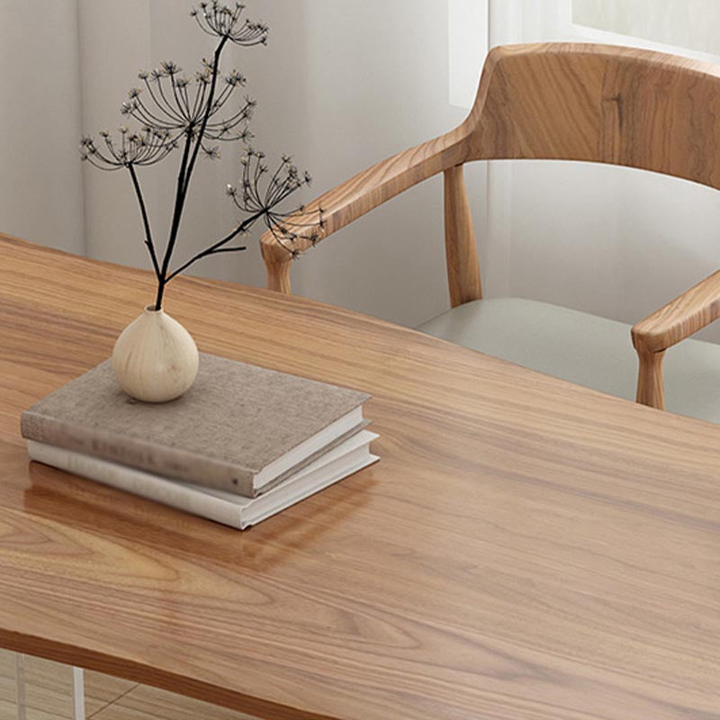 Contemporary Solid Wood Table for Restaurant Rectangle Table with Acrylic Base