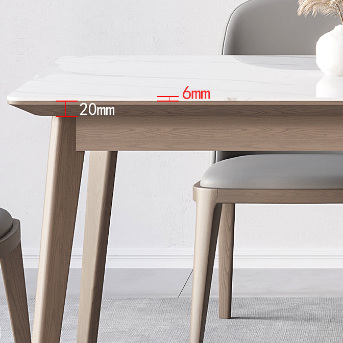 Modern Style Dining Table Sintered Stone 4 Legs Table for Home