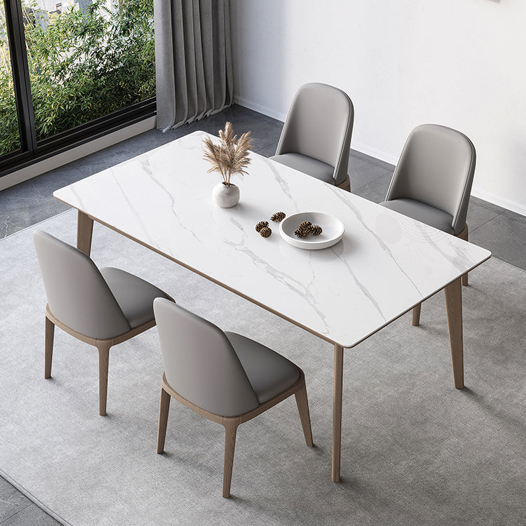 Modern Style Dining Table Sintered Stone 4 Legs Table for Home