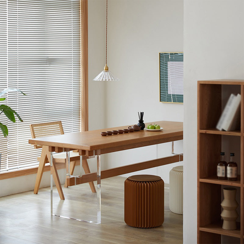 Rectangle Dining Table Brown Wood Modern Dining Table for Home