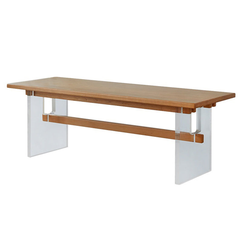Rectangle Dining Table Brown Wood Modern Dining Table for Home